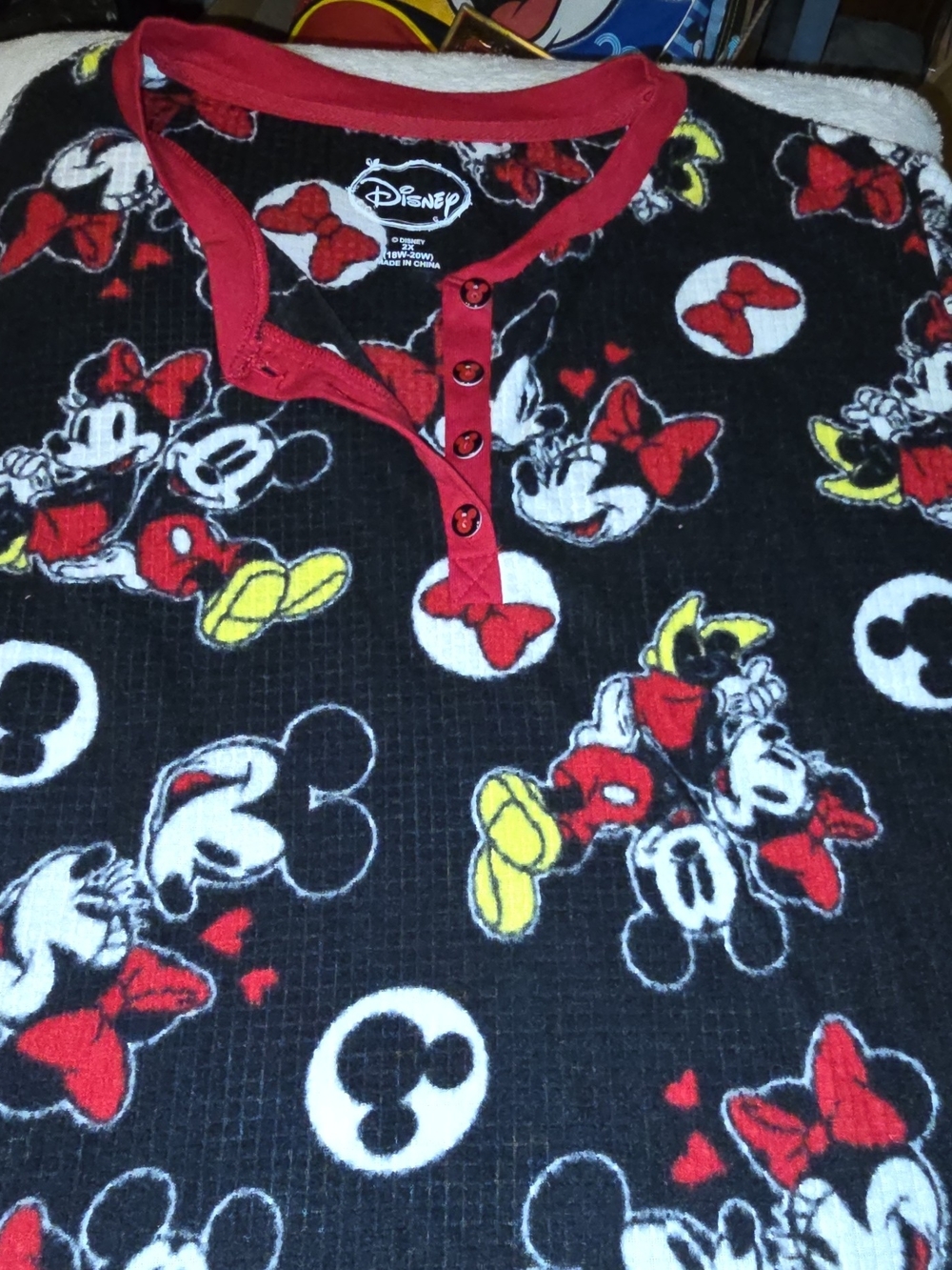 Disney Minnie Mouse Black & Red Kids One-Piece Pajama